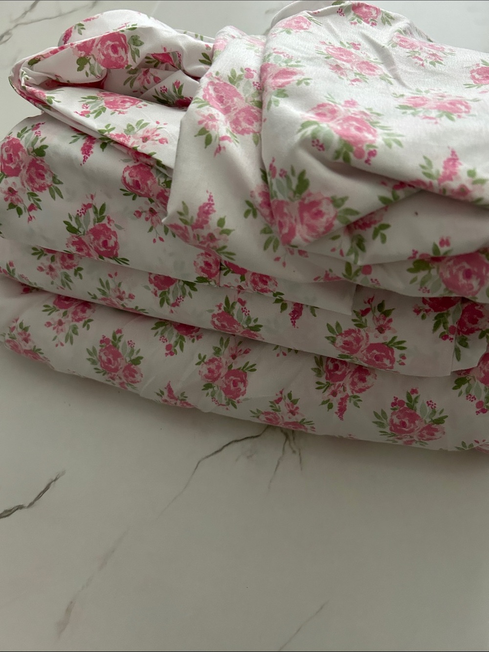 Floral Pink Rose Bedding Set - Classic Floral Print